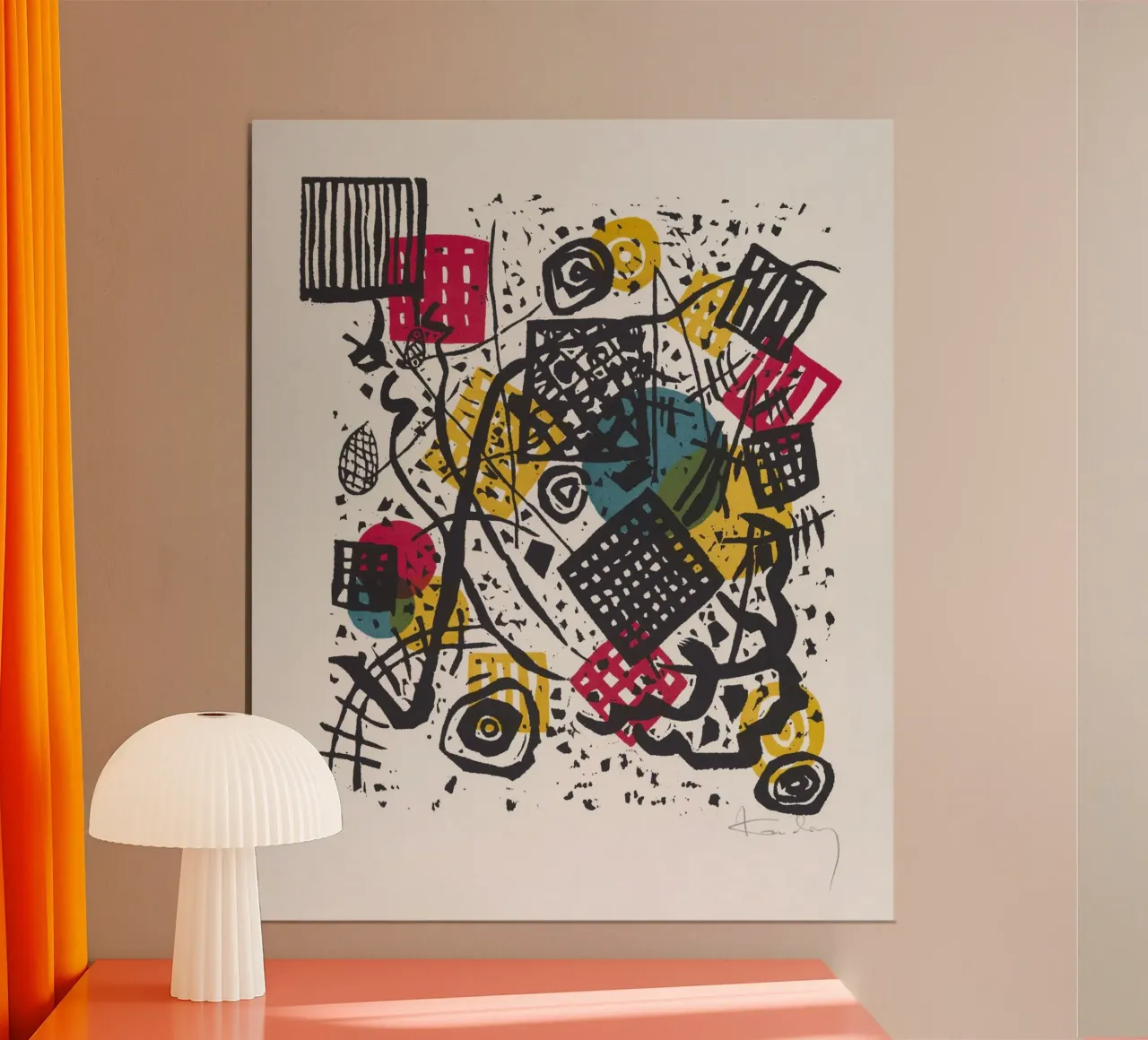 Wassily Kandinsky - Piccoli mondi V (1922) poster con telaio in alluminio da Wirla