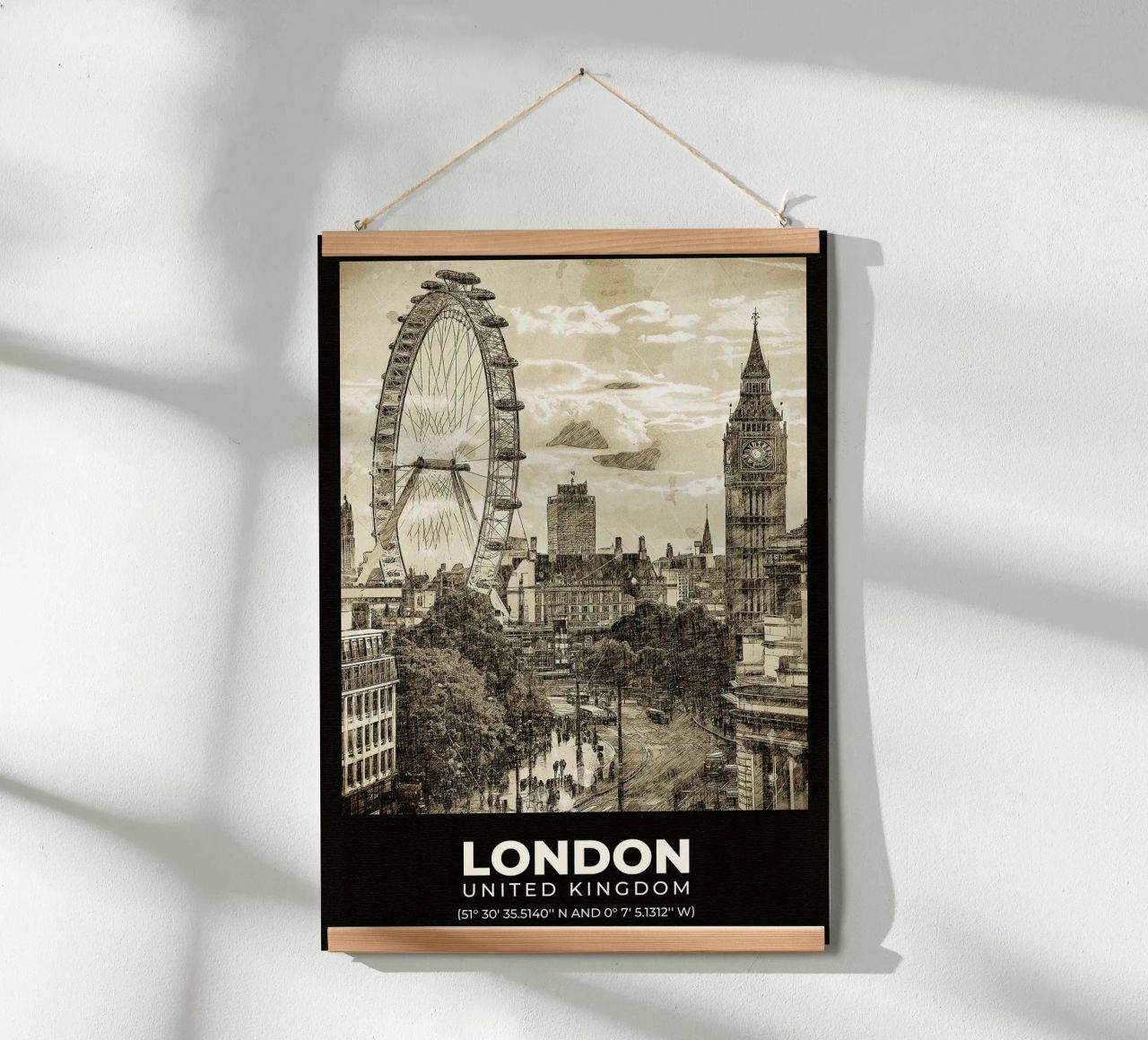 Skizze der Londoner Skyline Poster von Emanuel Jaimes