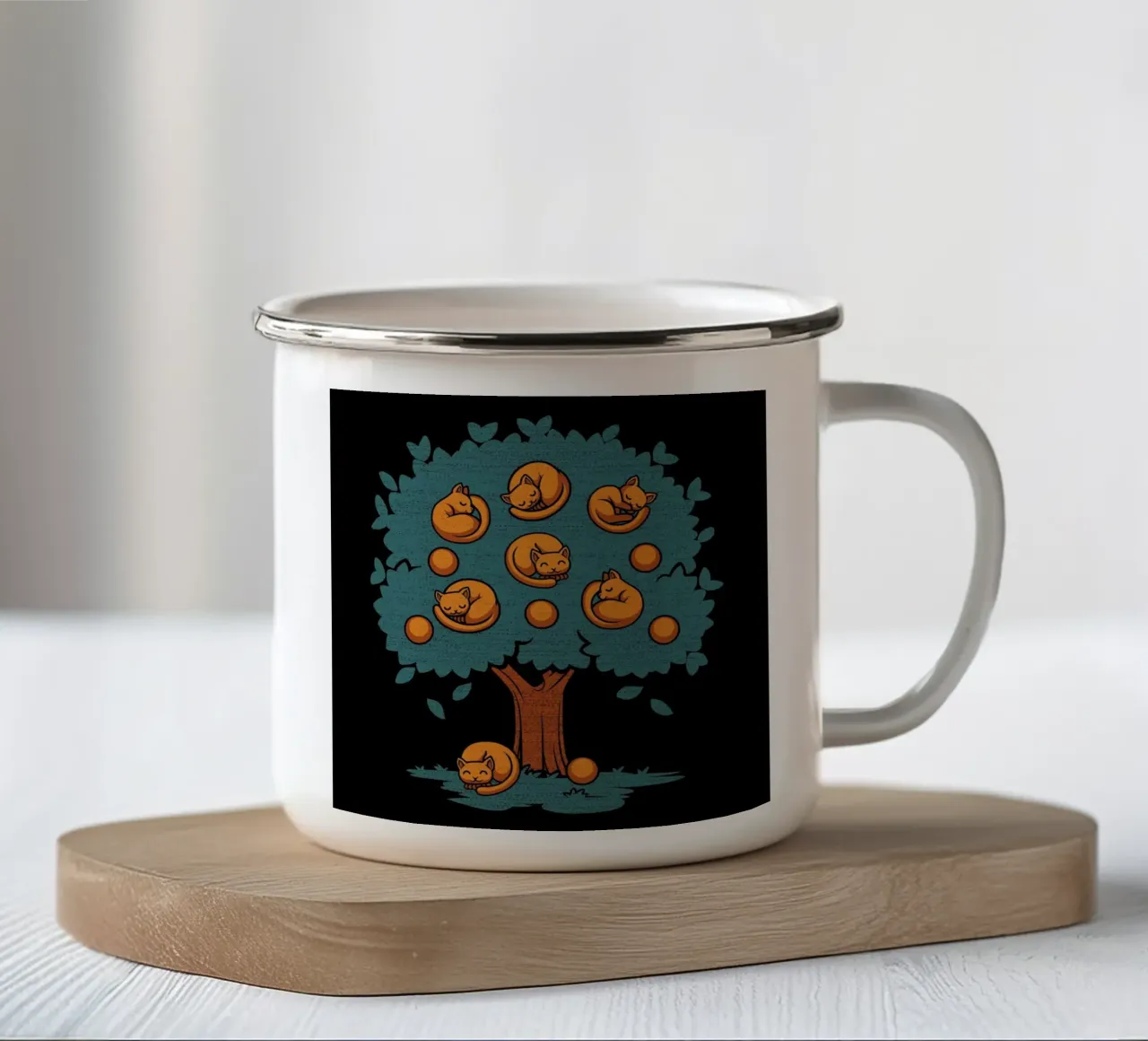 Orange Cat tazza in smalto da Tobe Fonseca