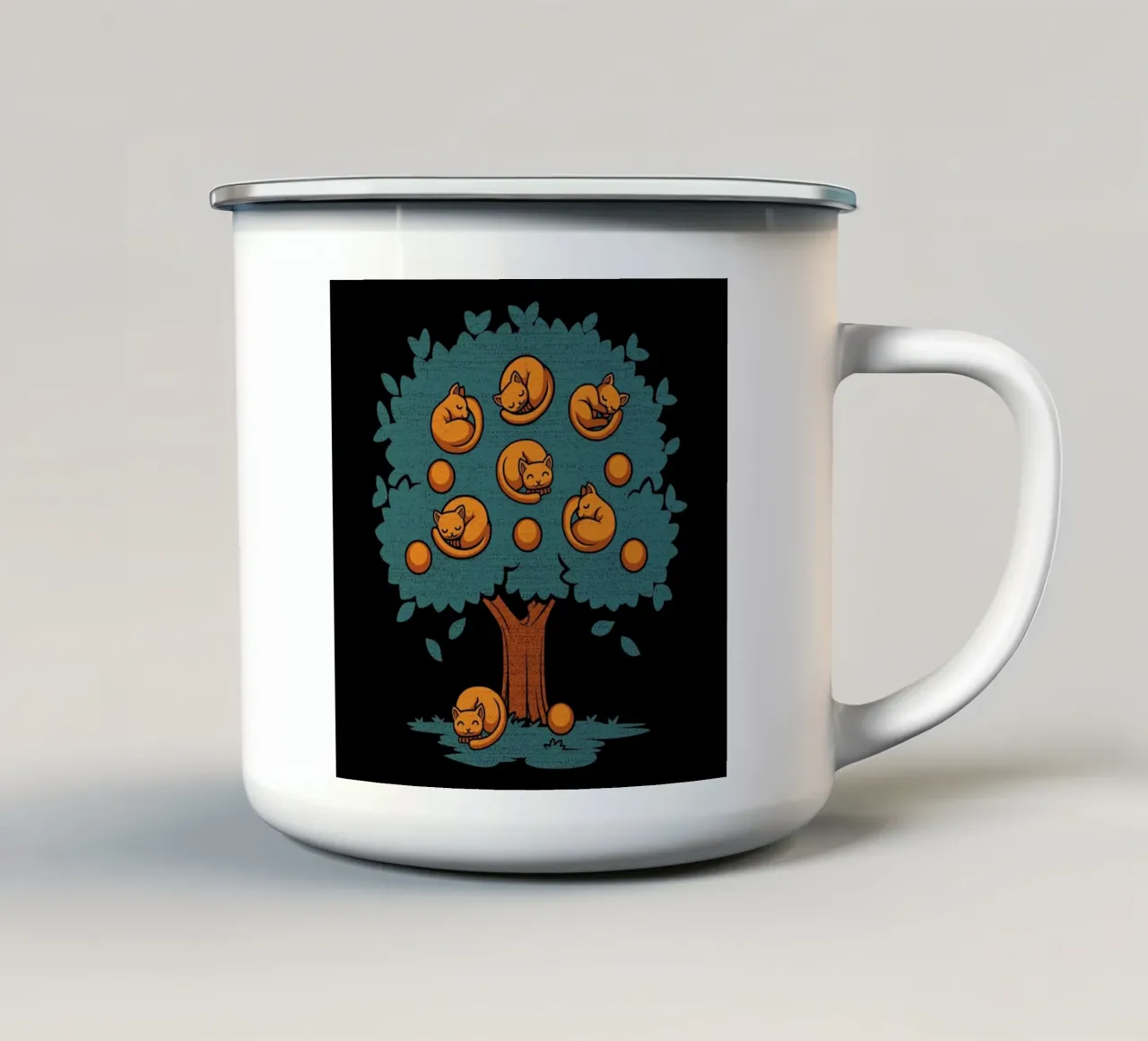 Orange Cat tazza in smalto da Tobe Fonseca