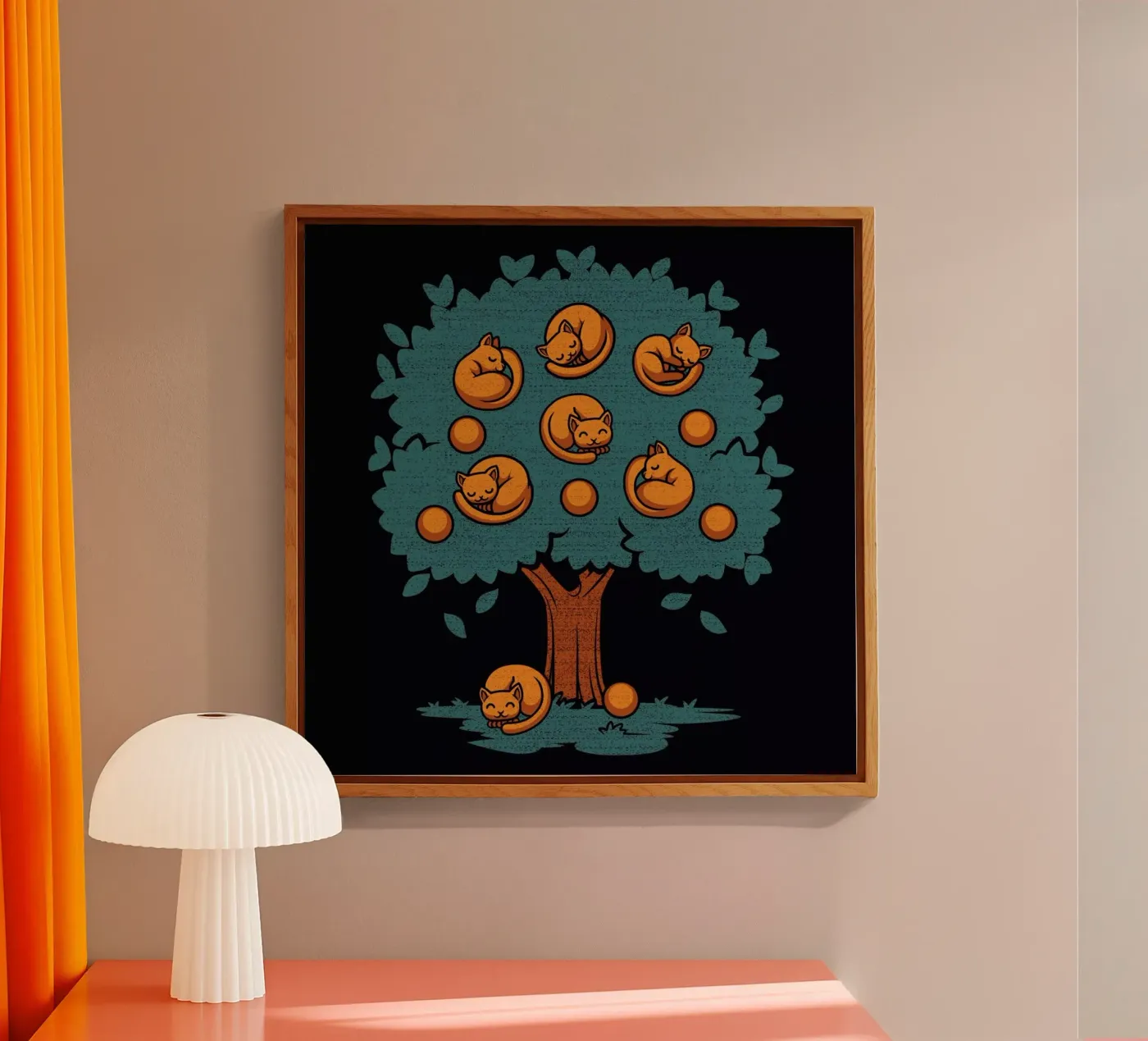 Orange Cat Acryl-Glas von Tobe Fonseca