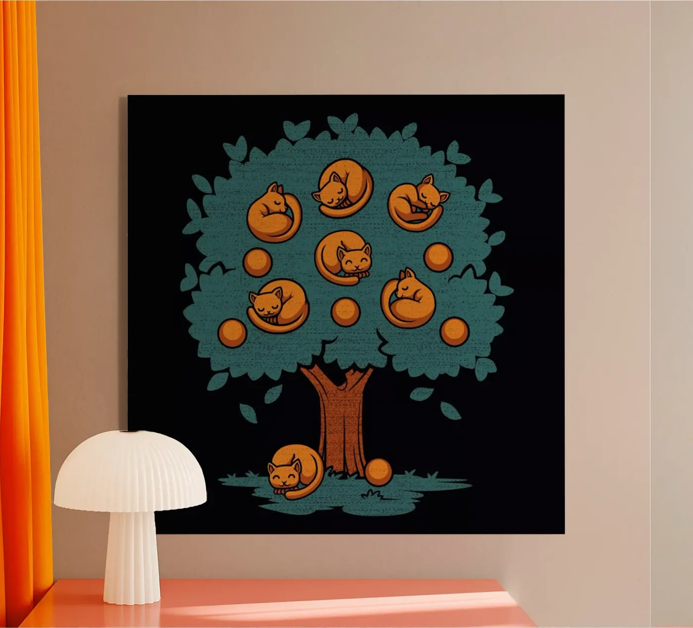 Orange Cat Acryl-Glas von Tobe Fonseca