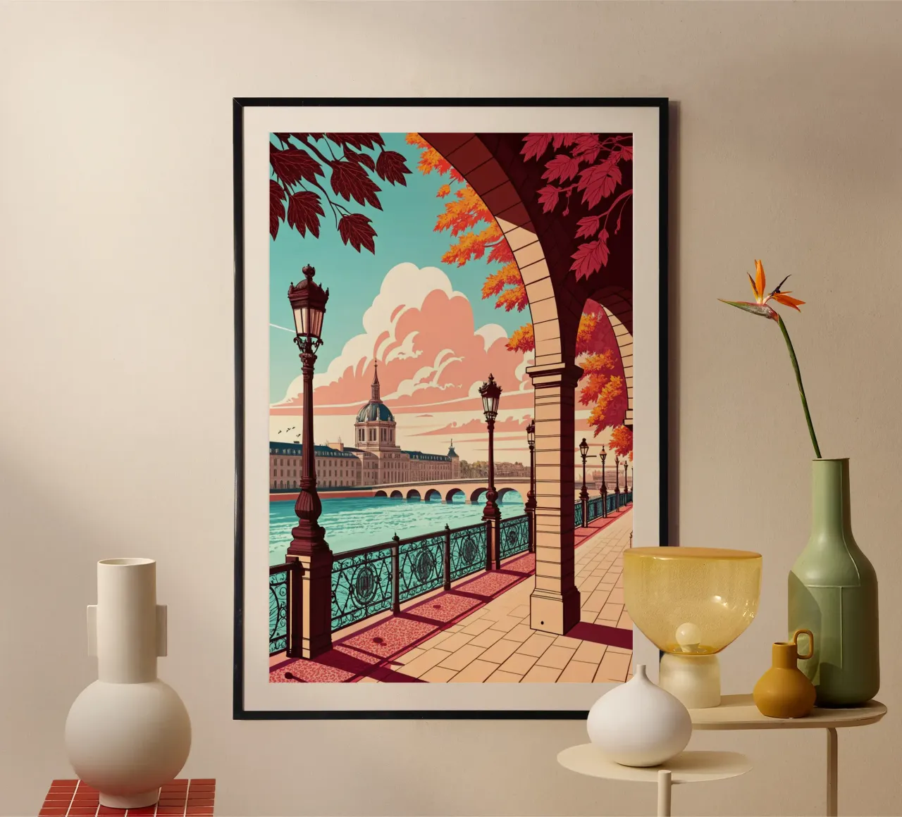 disegno della città di bordeaux per gli amanti dei viaggi poster con telaio in plastica da sichanhan