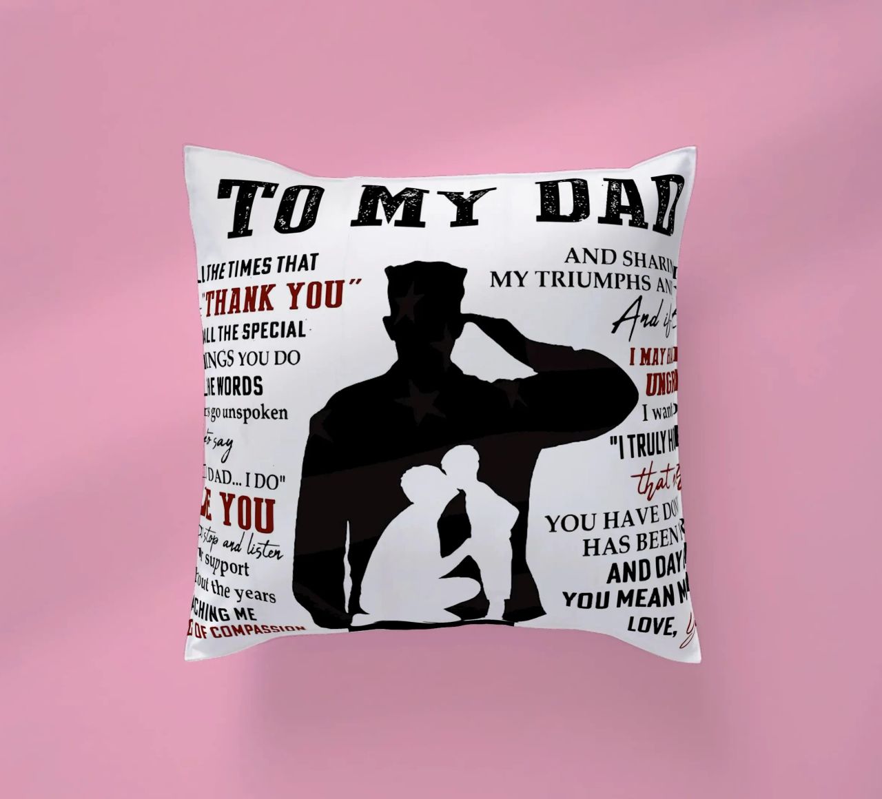 Fête des pères À mon père coussin de Chad Cunningham
