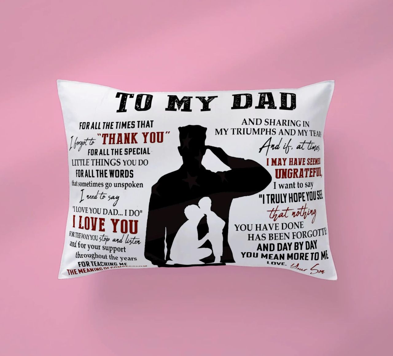 Fête des pères À mon père coussin de Chad Cunningham
