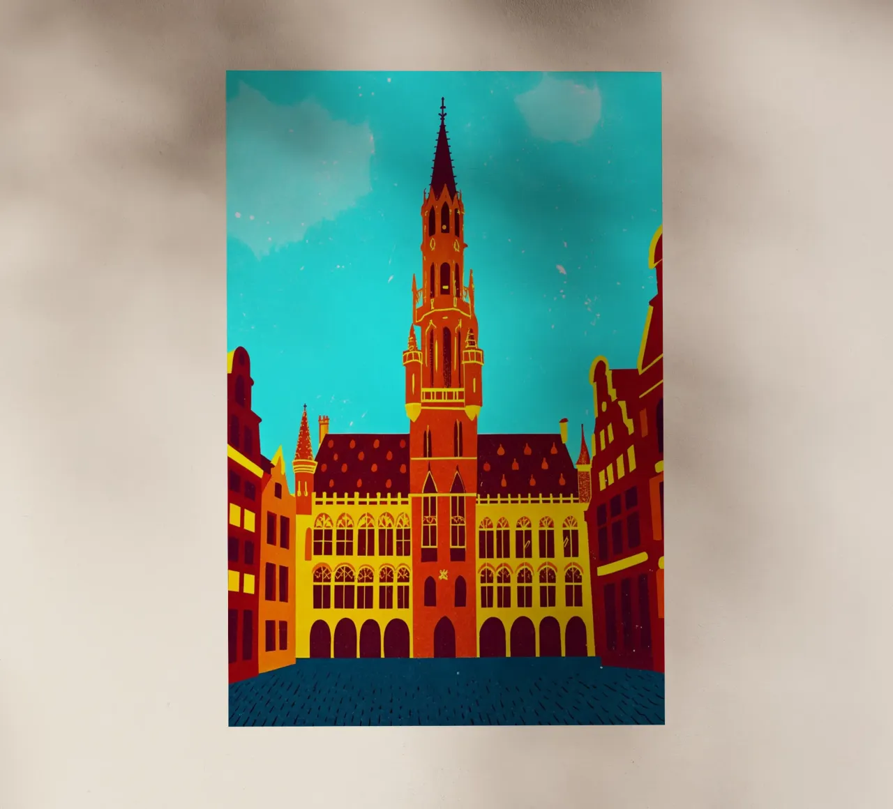 disegno della città di bruxelles per gli amanti dei viaggi pellicola backlit da sichanhan