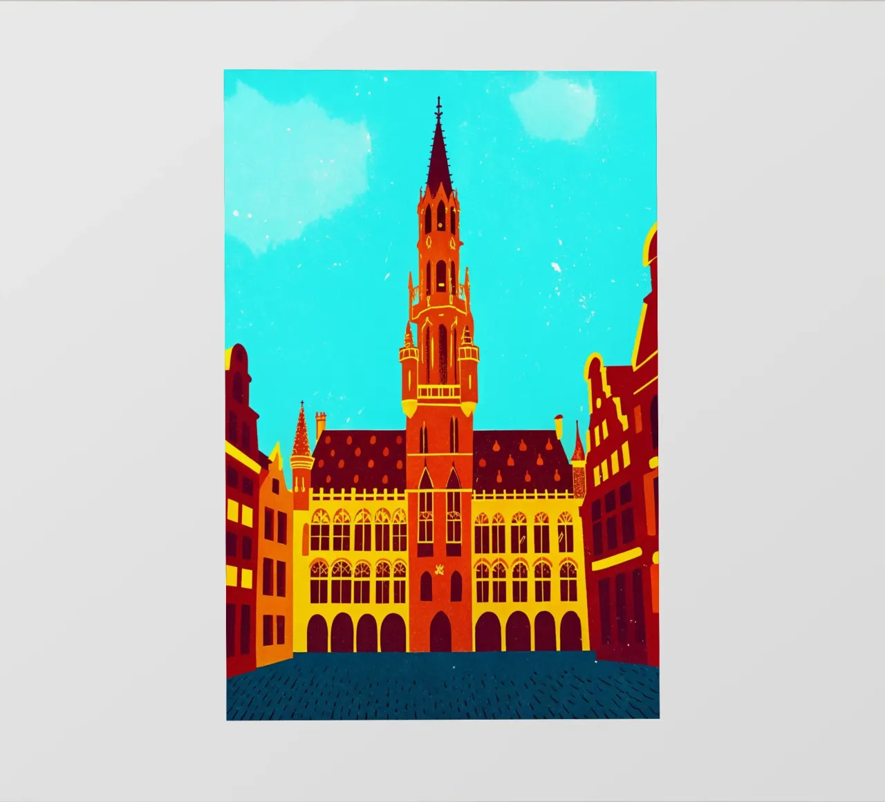 disegno della città di bruxelles per gli amanti dei viaggi pellicola backlit da sichanhan