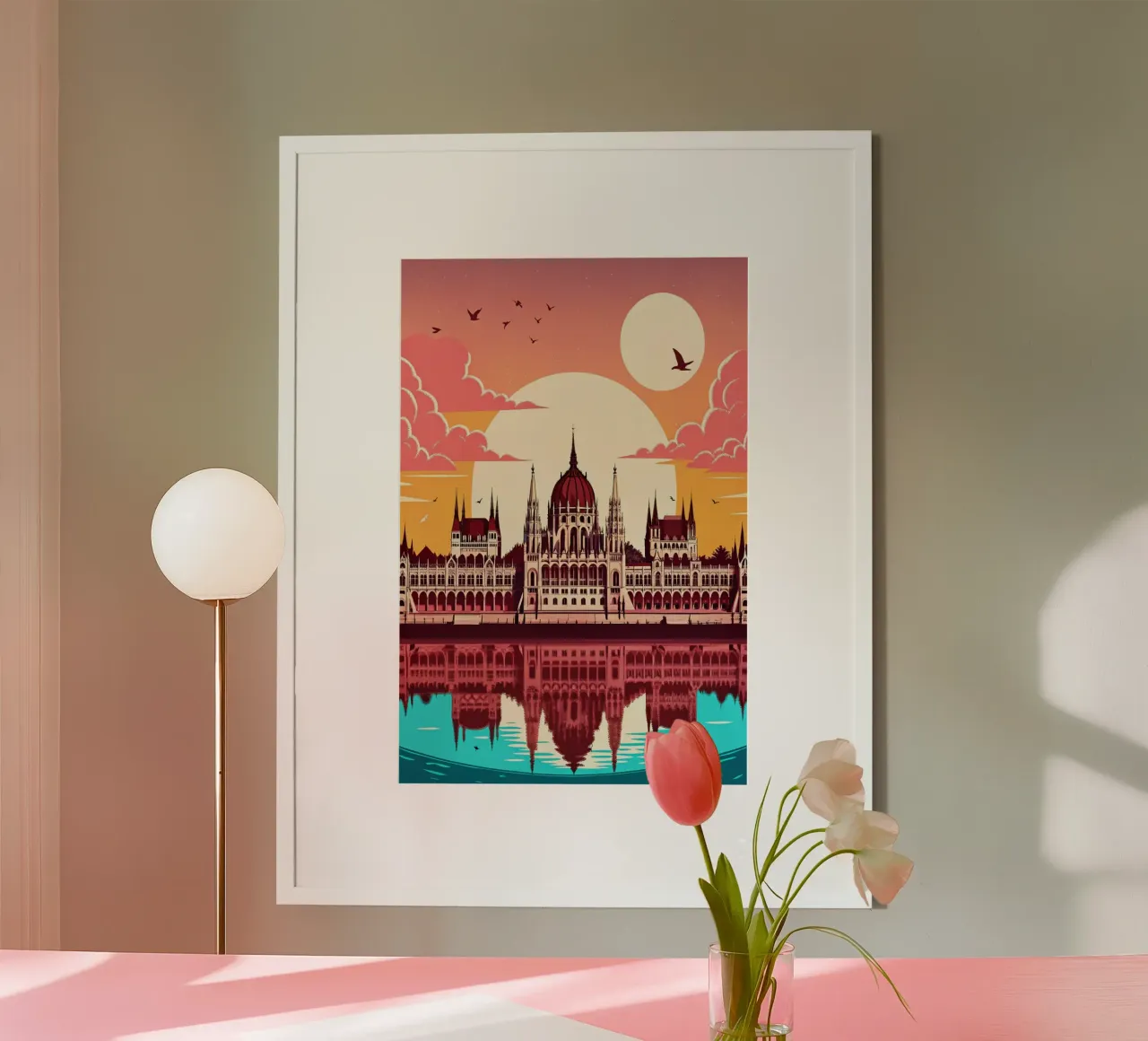 disegno della città di budapest per gli amanti dei viaggi poster con telaio in plastica da sichanhan