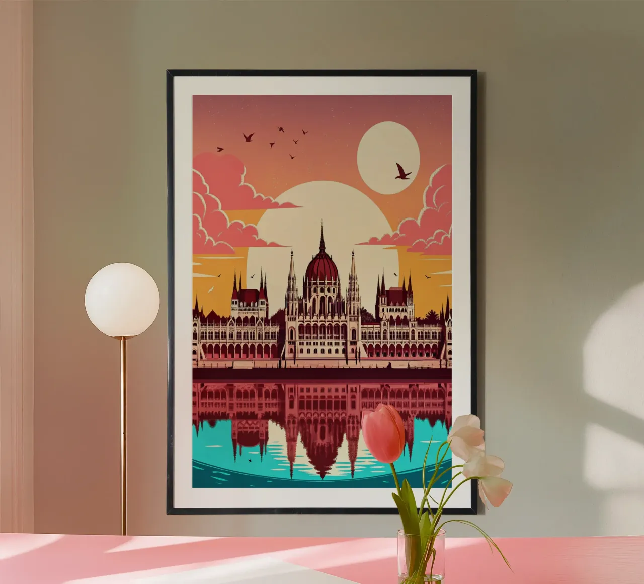 disegno della città di budapest per gli amanti dei viaggi poster con telaio in plastica da sichanhan