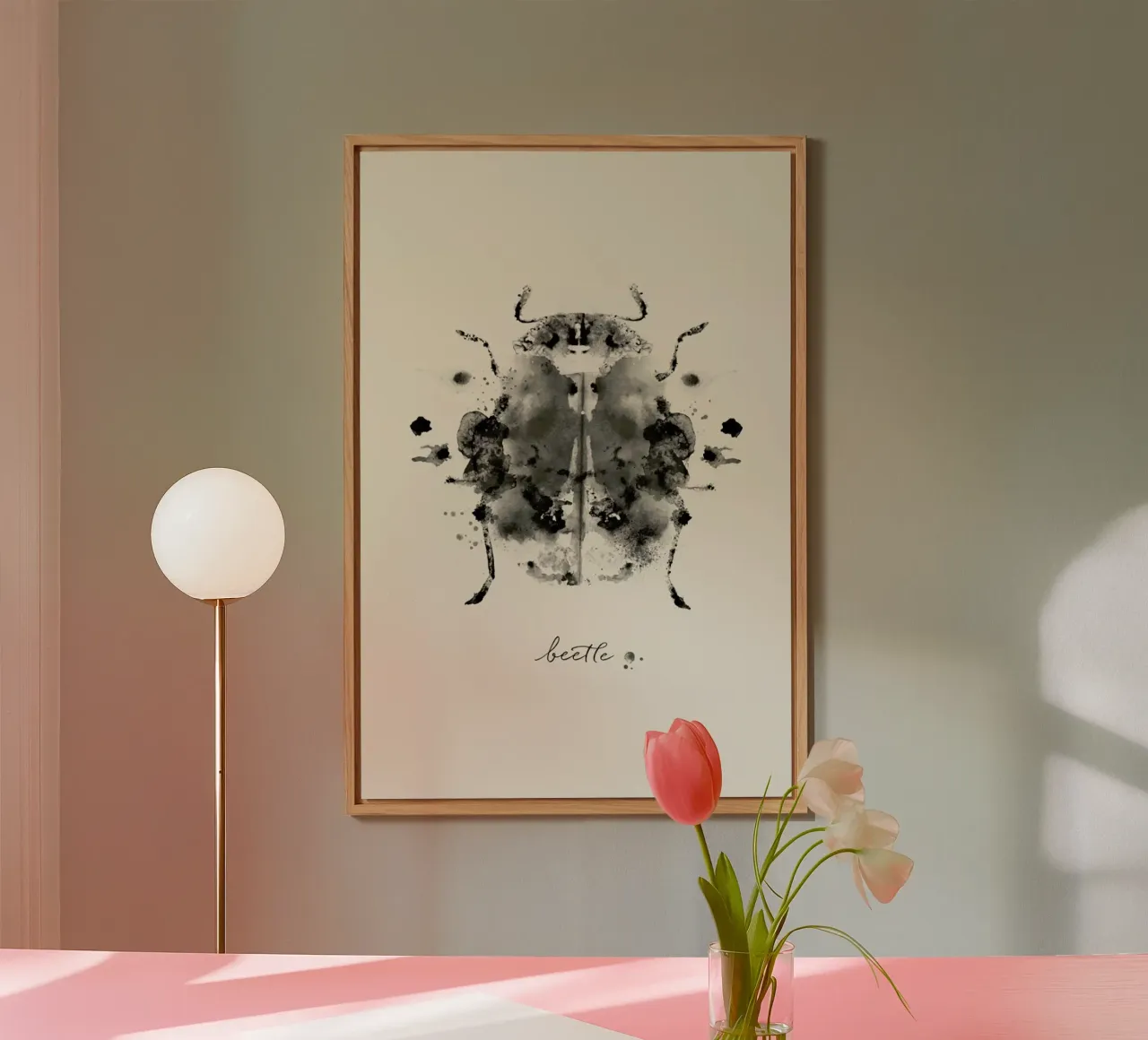 Ink Beetle Black & White forex plate by Flora & Fauna