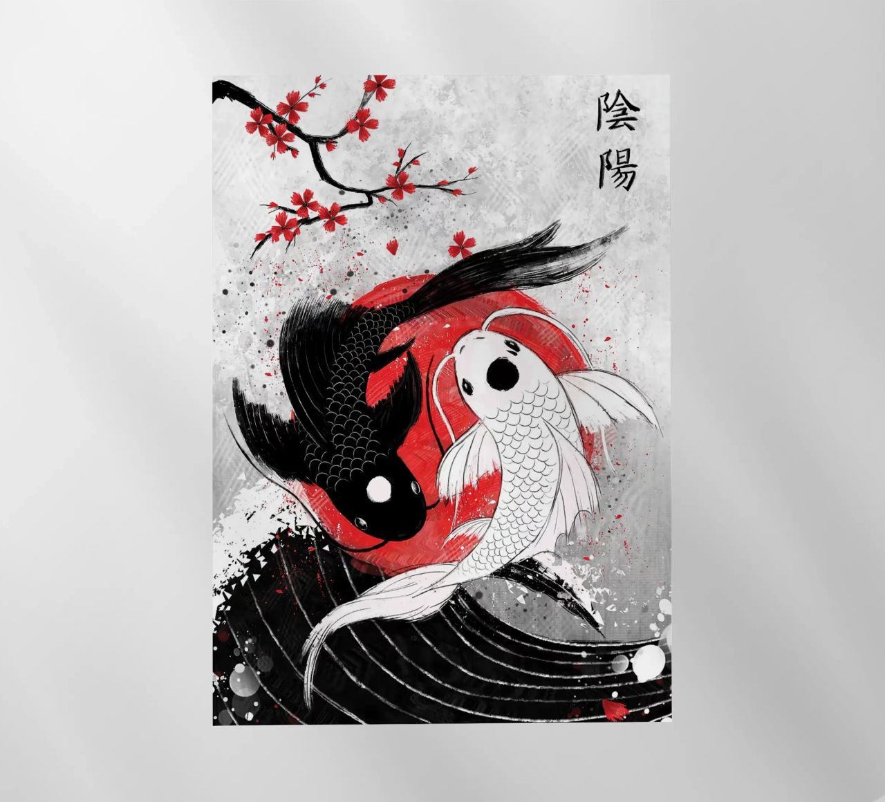 Pesce Koi Yin Yang RubyArt pellicola backlit da Chad Cunningham