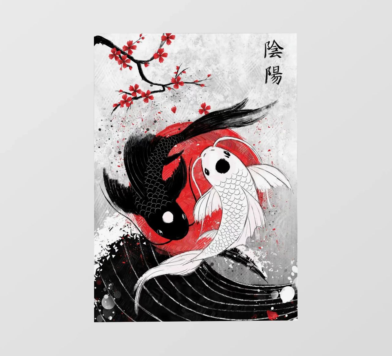 Pesce Koi Yin Yang RubyArt pellicola backlit da Chad Cunningham