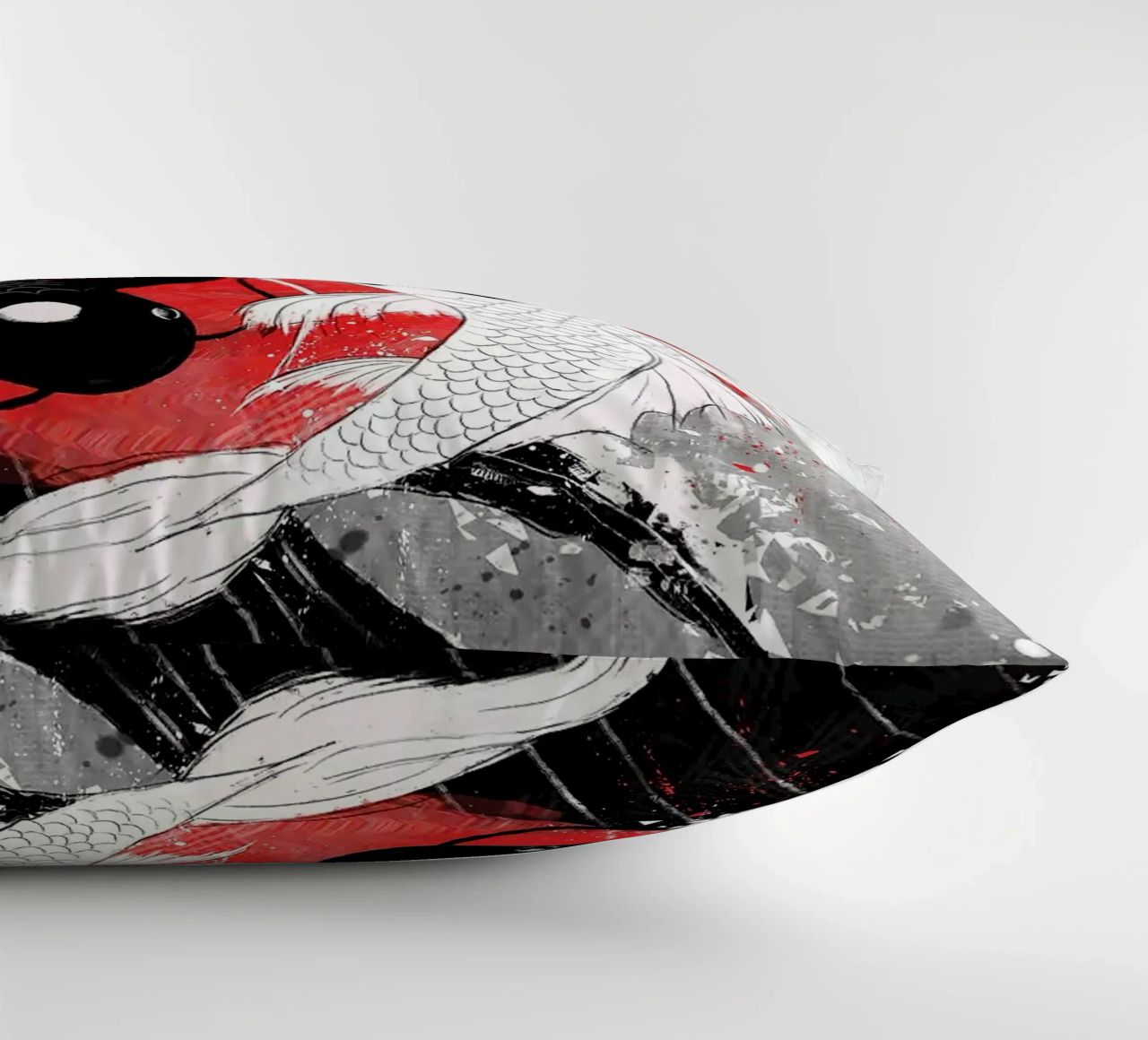 Poisson Koi Yin Yang RubyArt coussin de Chad Cunningham