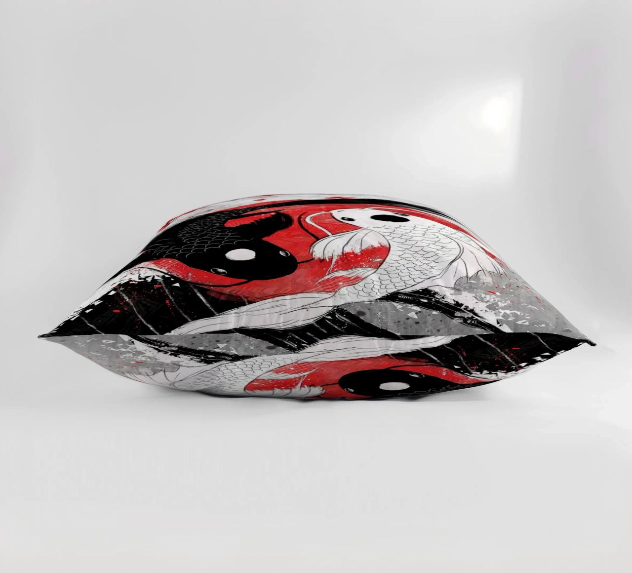 Poisson Koi Yin Yang RubyArt coussin de Chad Cunningham