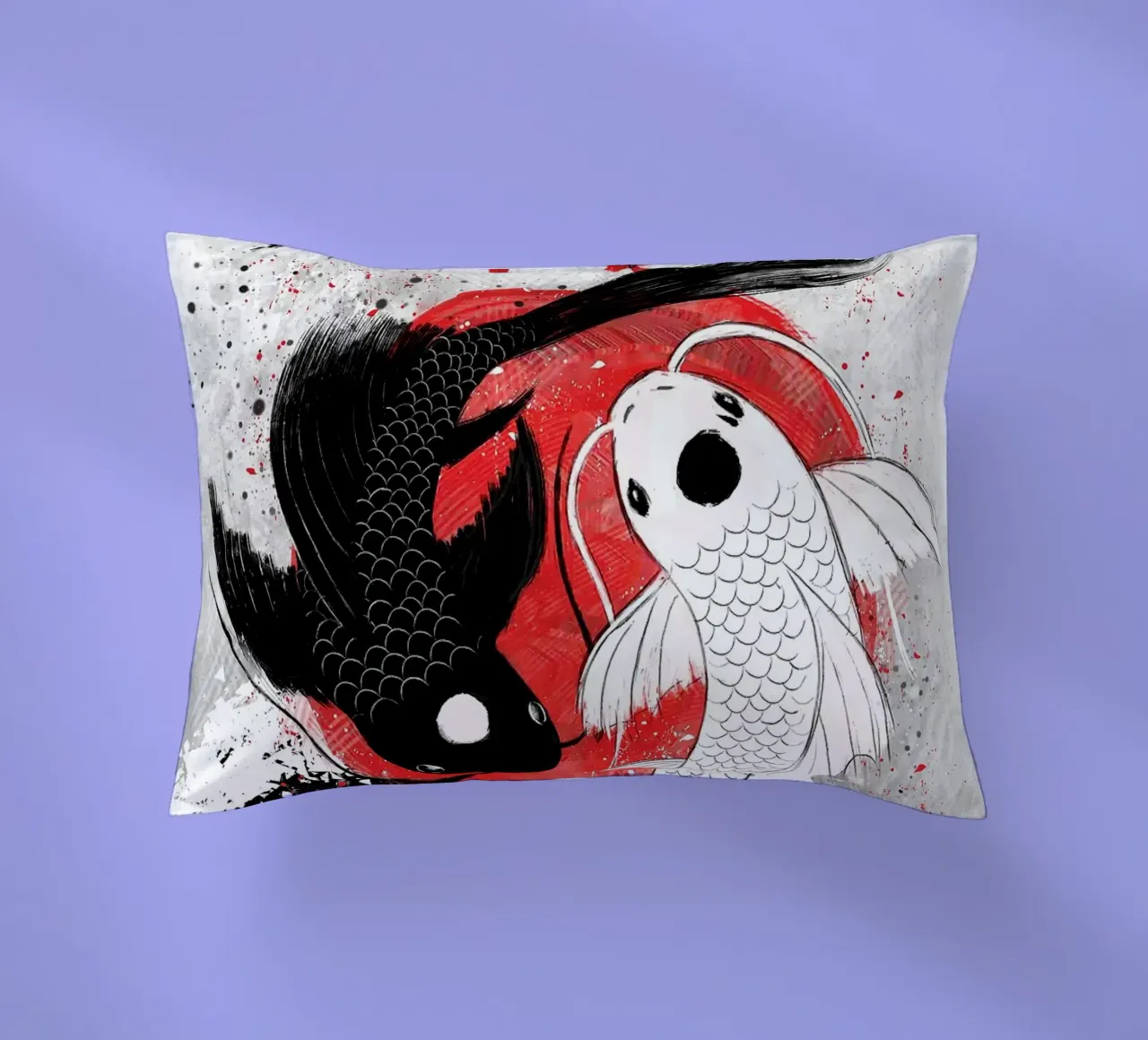 Pez Koi Yin Yang RubyArt cojín de Chad Cunningham