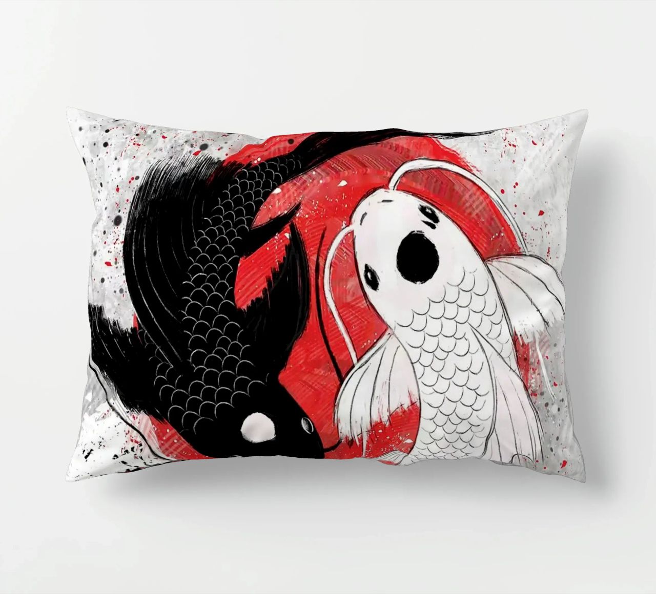 Poisson Koi Yin Yang RubyArt coussin de Chad Cunningham