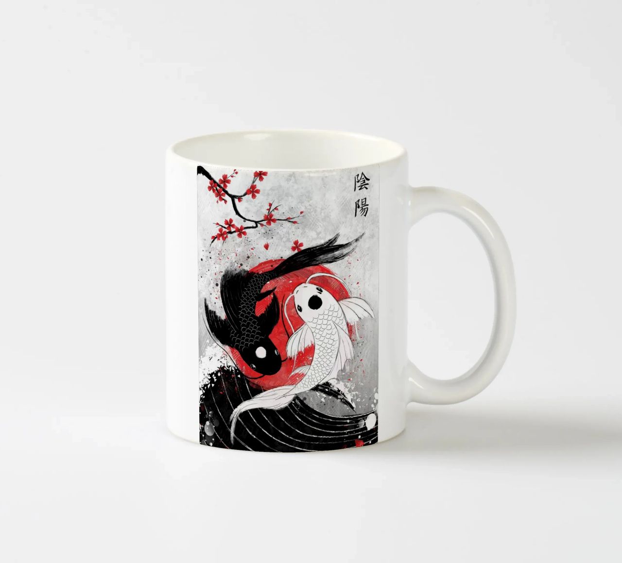 Pesce Koi Yin Yang RubyArt tazza in ceramica da Chad Cunningham