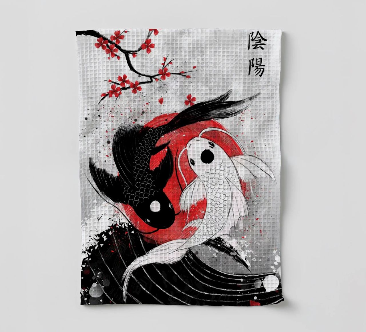 Pesce Koi Yin Yang RubyArt canovaccio da cucina da Chad Cunningham