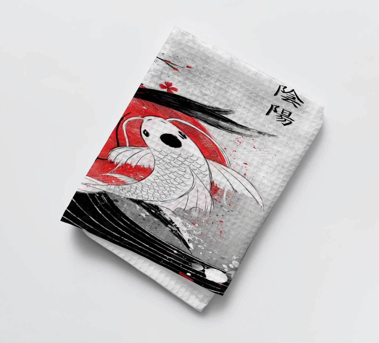 Pesce Koi Yin Yang RubyArt canovaccio da cucina da Chad Cunningham