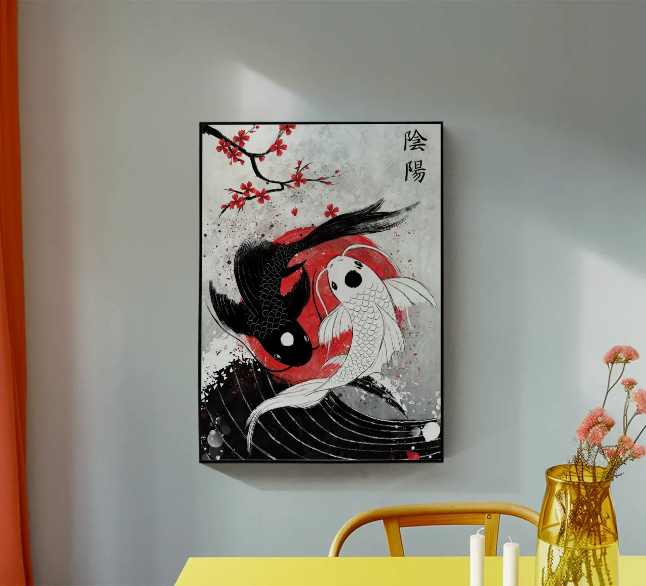 Pez Koi Yin Yang RubyArt metacrilato de Chad Cunningham