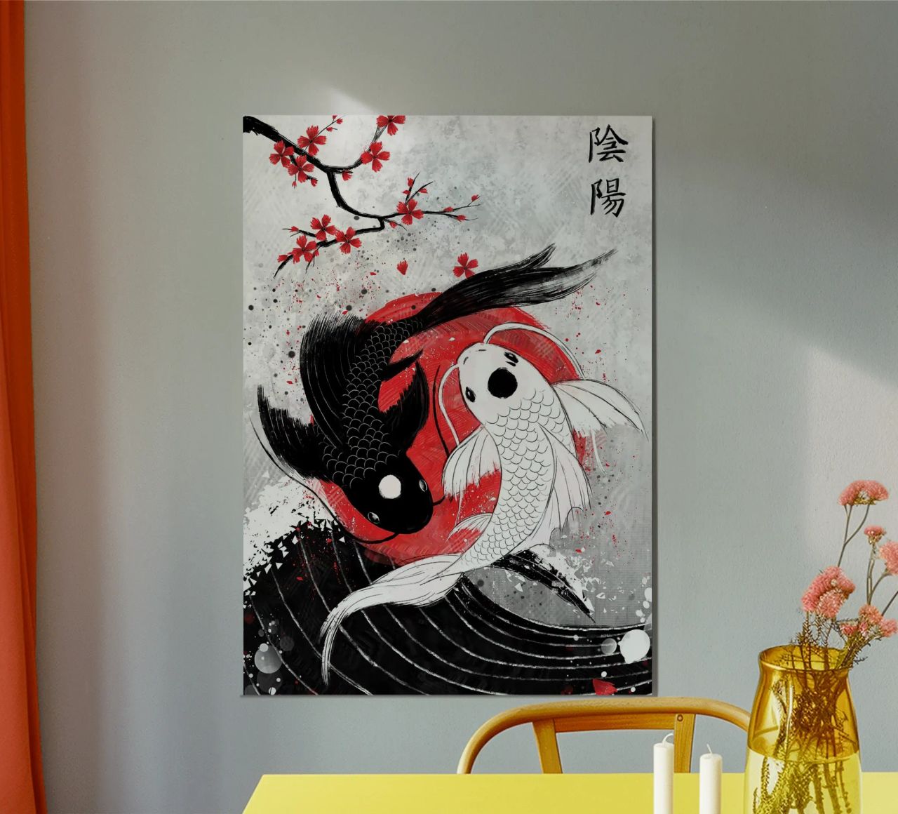 Pesce Koi Yin Yang RubyArt alluminio dibond da Chad Cunningham
