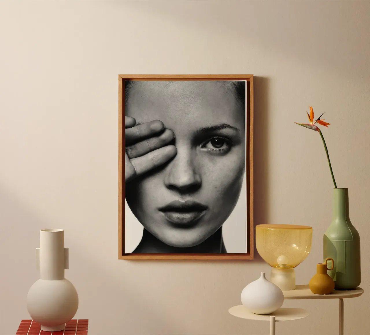 Kate Moss leven is een grap Oog dicht canvas met Baklijst van Greatest Figure