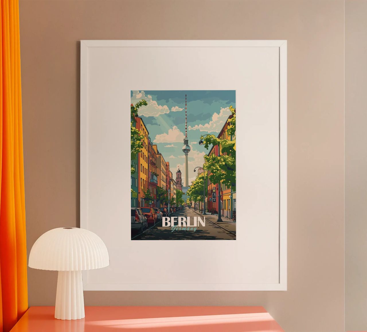Berliner Stadtbild mit Fernsehturm Poster von Brad Mcpherson
