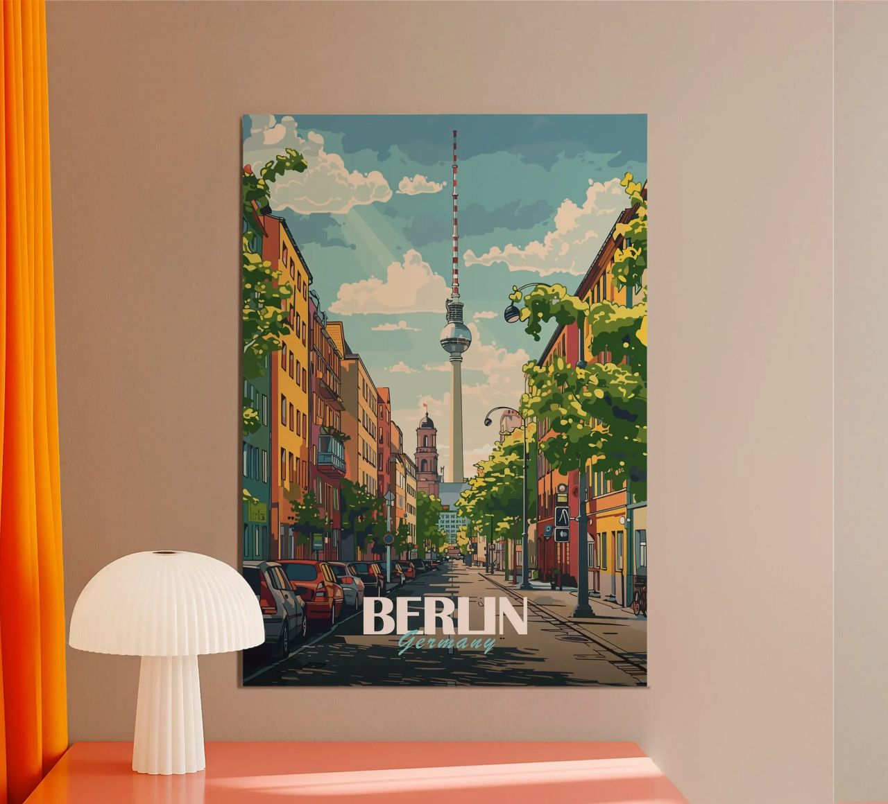 Berliner Stadtbild mit Fernsehturm Poster von Brad Mcpherson