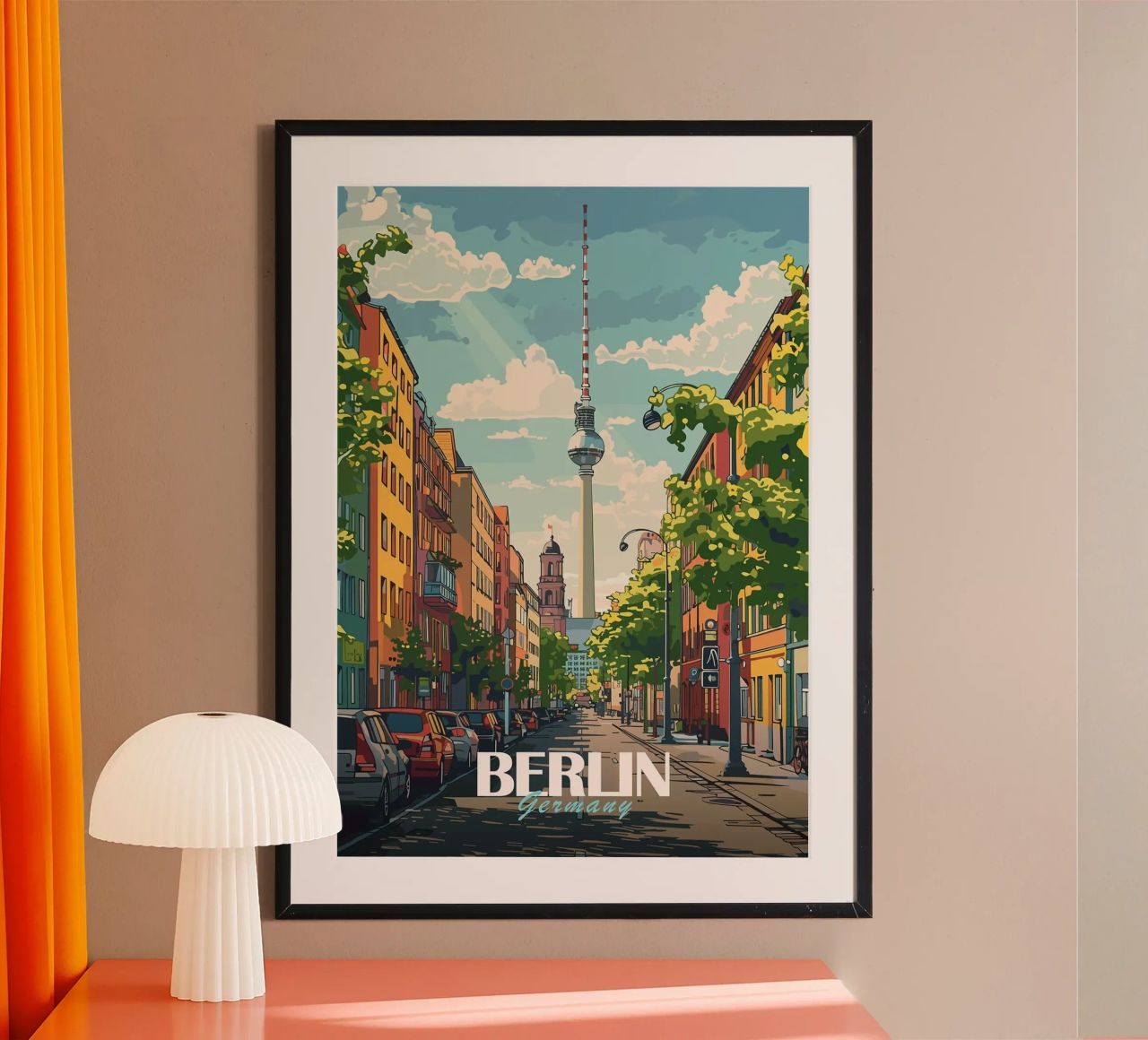 Berliner Stadtbild mit Fernsehturm Poster von Brad Mcpherson