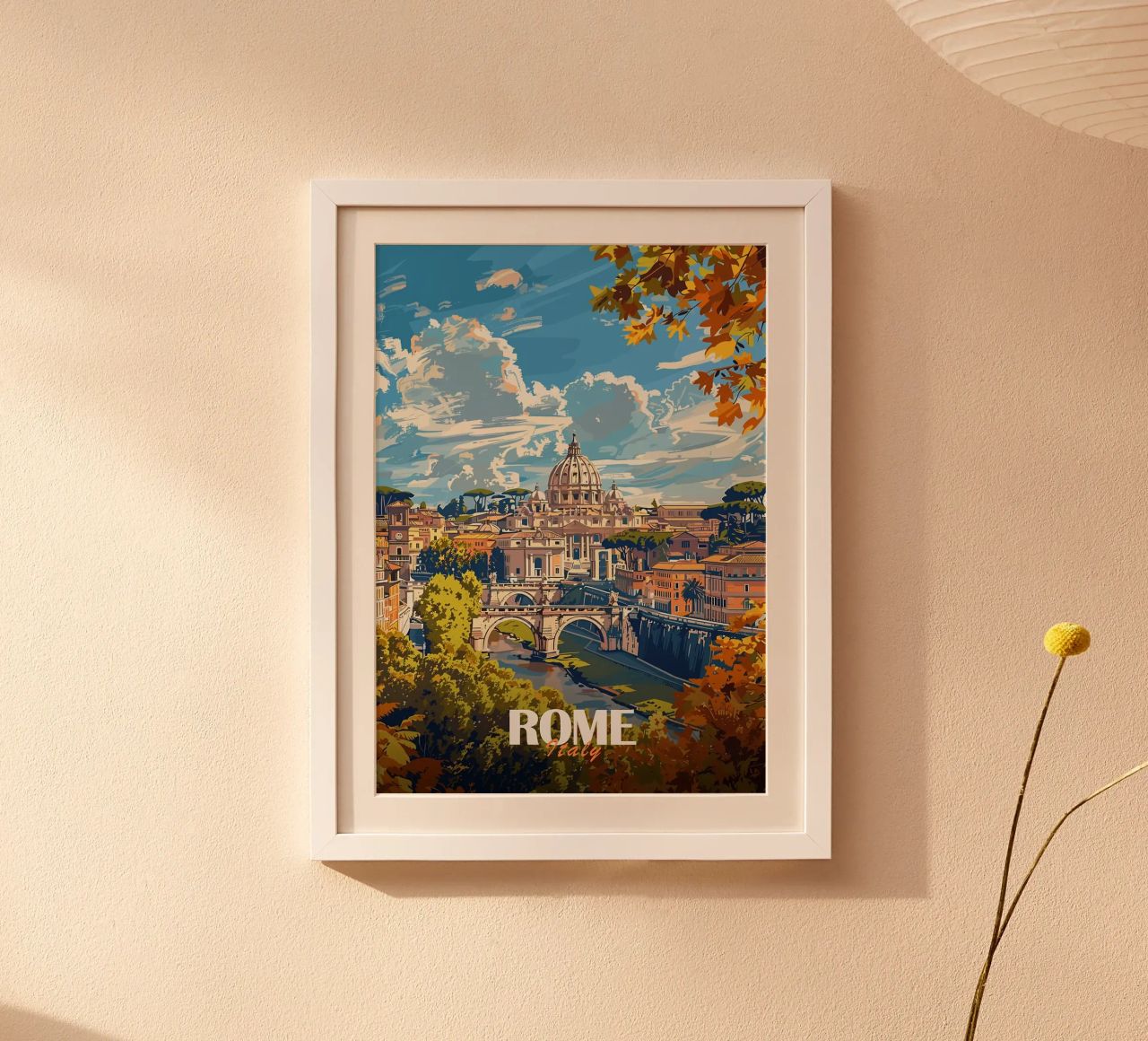 Vue de la ville de Rome et de la basilique Saint-Pierre poster de Brad Mcpherson