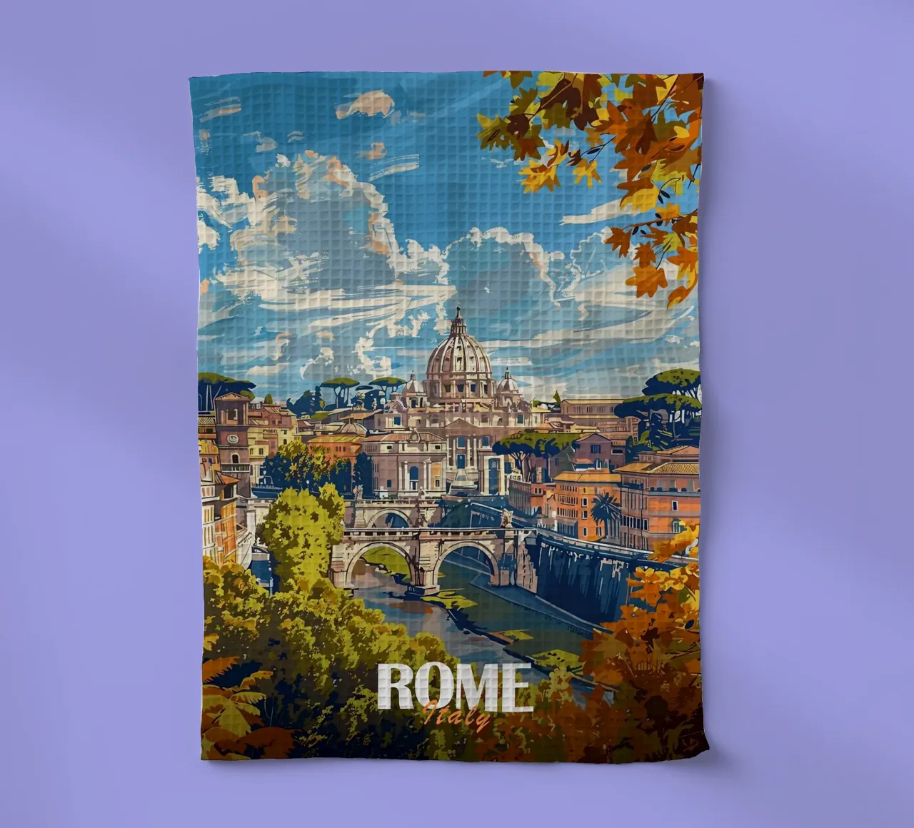 Paesaggio urbano di Roma con la Basilica di San Pietro canovaccio da cucina da Brad Mcpherson