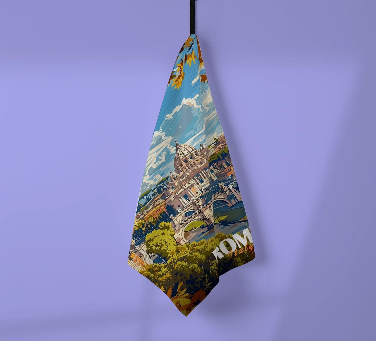 Vue de la ville de Rome et de la basilique Saint-Pierre torchon de Brad Mcpherson
