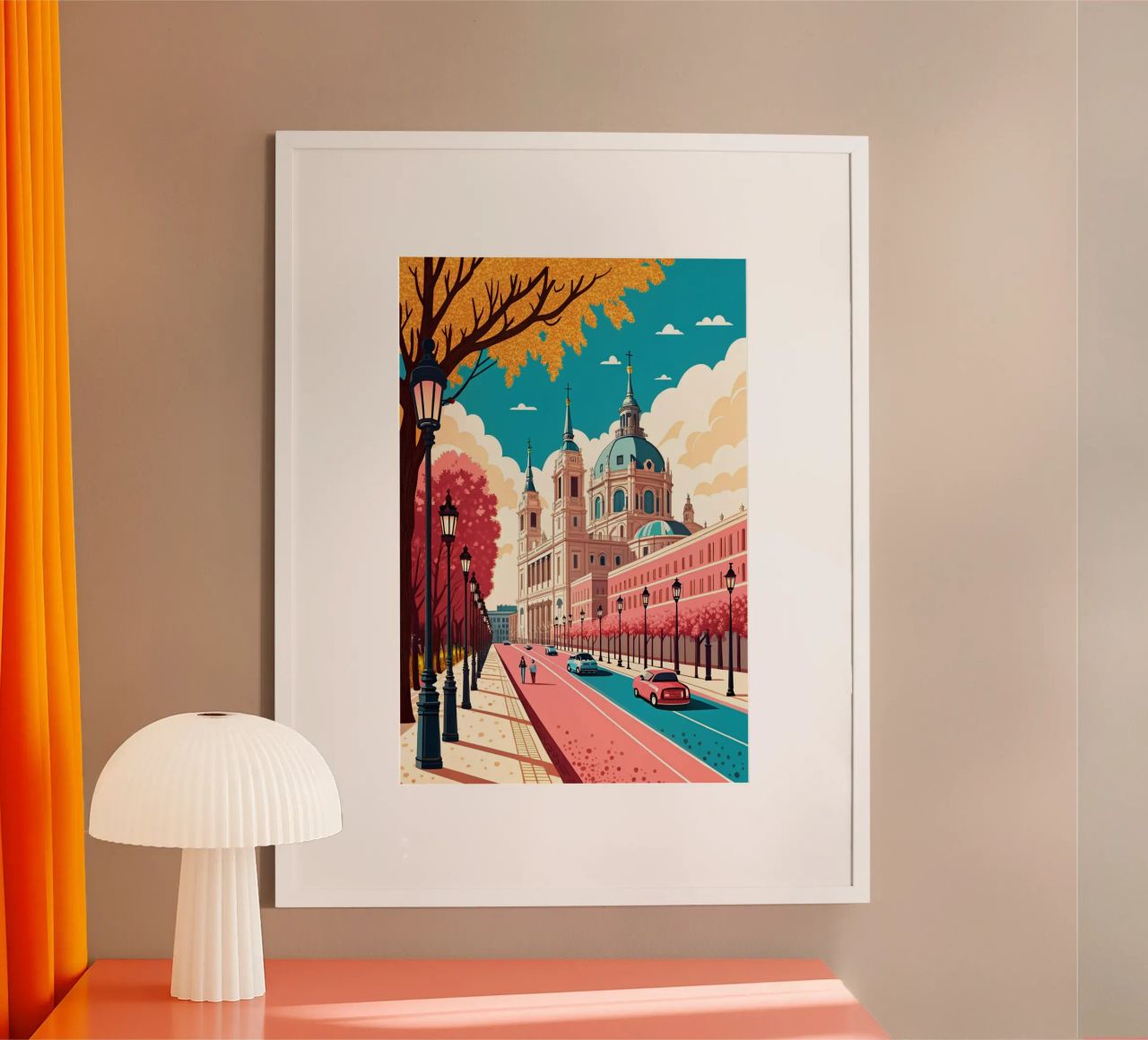 madrid city drawing for traveling lover poster by sichanhan