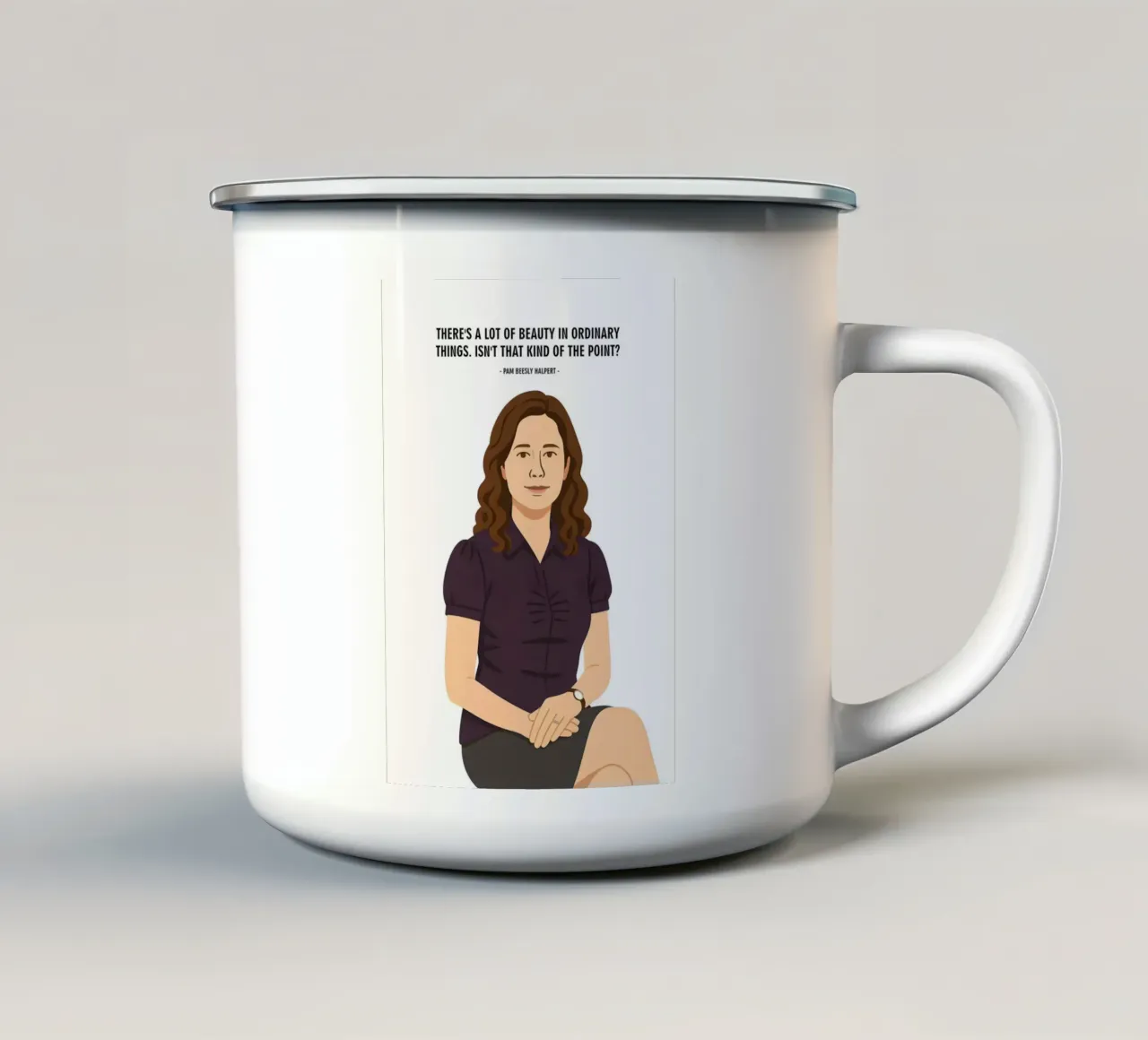Pam Beesly Halpert The Office tazza in smalto da MoviesArt
