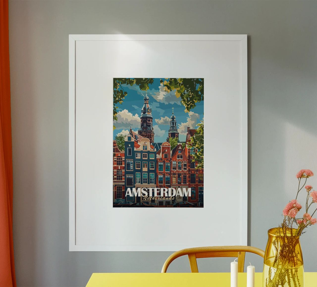 Stadsgezicht Amsterdam poster van Brad Mcpherson