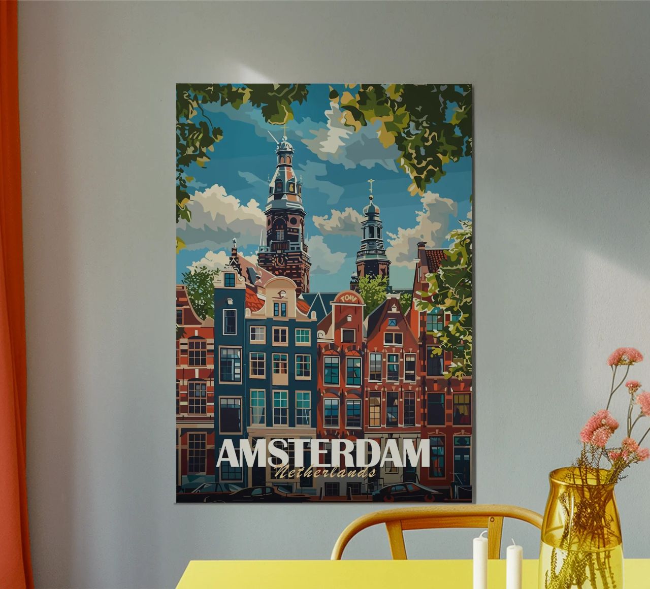 Stadsgezicht Amsterdam poster van Brad Mcpherson