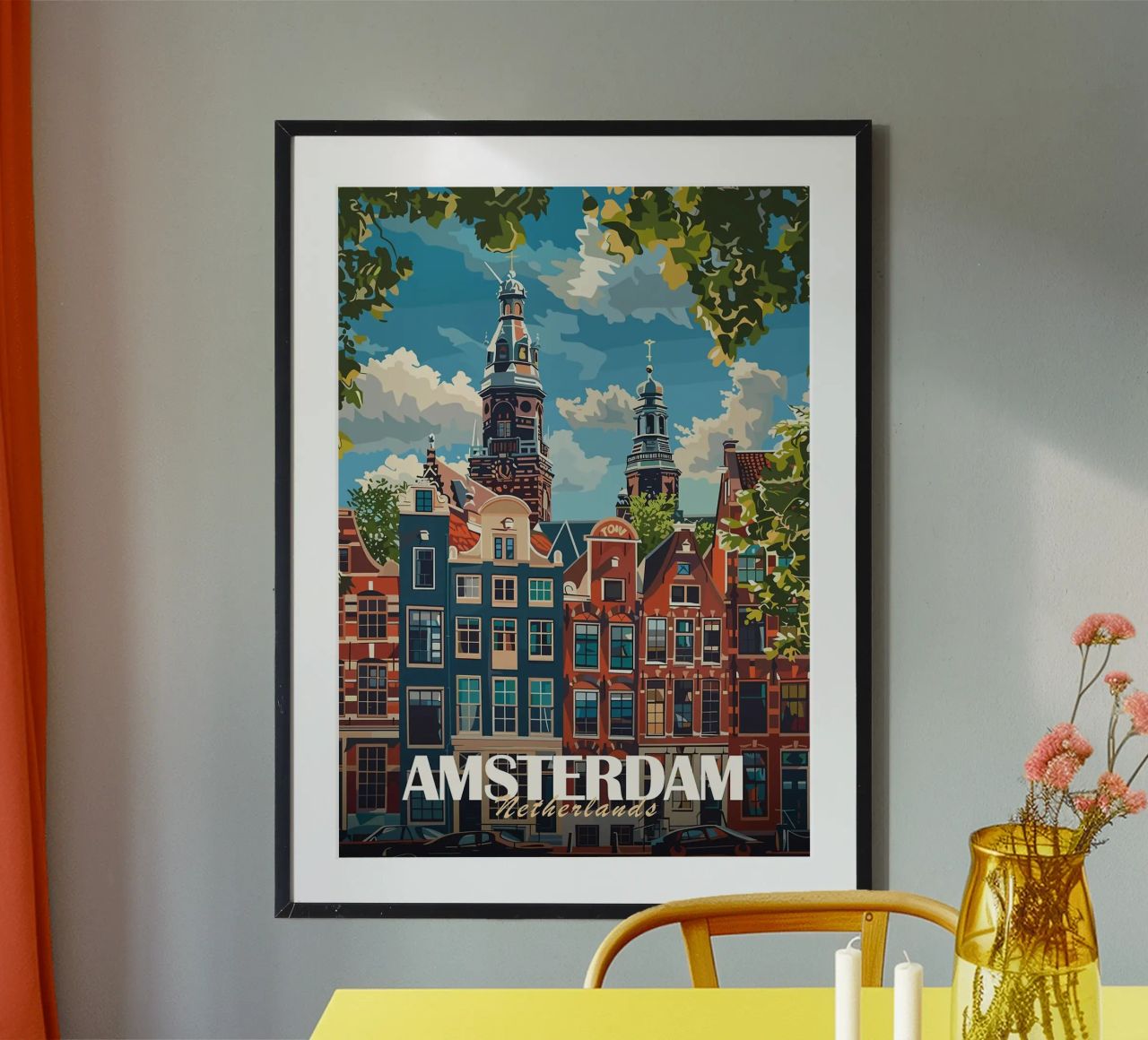 Stadsgezicht Amsterdam poster van Brad Mcpherson