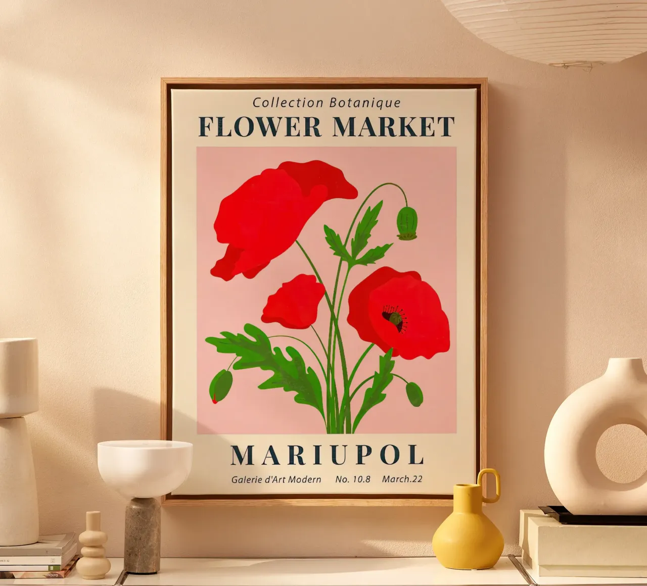 Mercato dei fiori di Mariupol tela con Cornice a cassetta da Flower