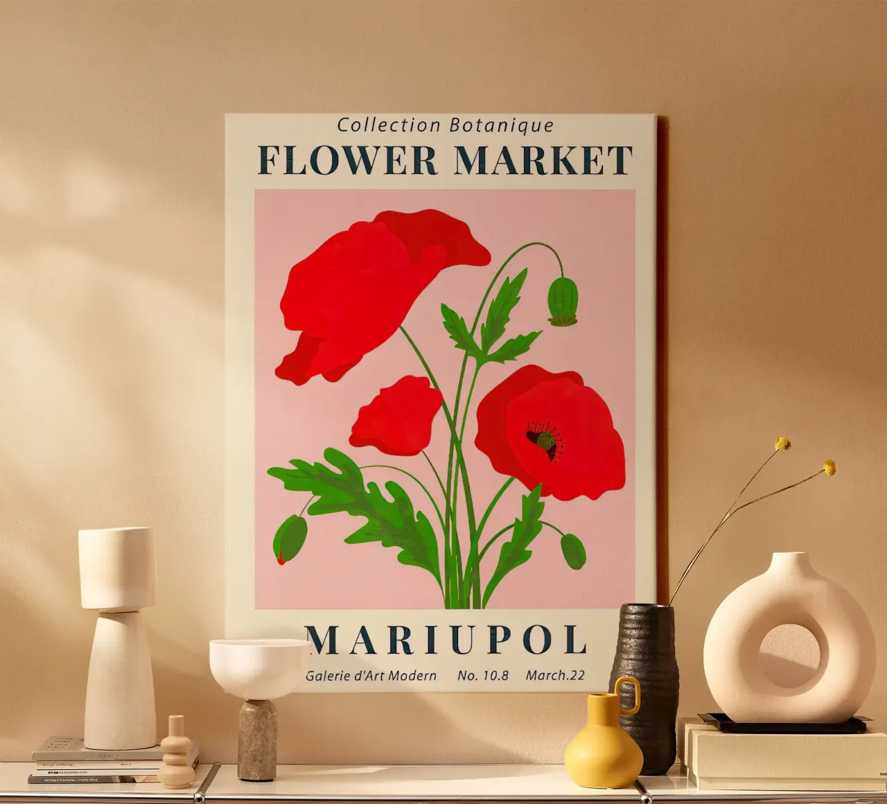 Mercato dei fiori di Mariupol tela con Cornice a cassetta da Flower
