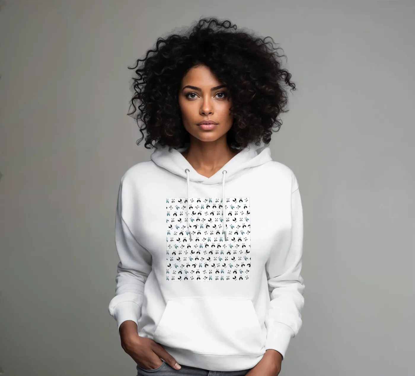 Panda Pattern felpa con cappuccio da Balazs Solti