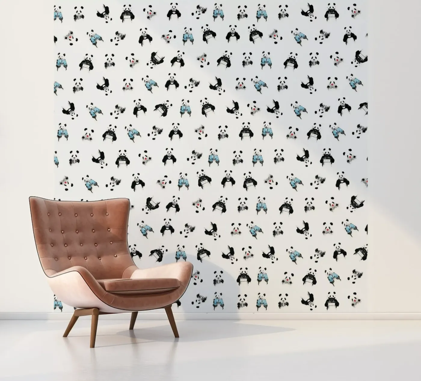 Panda Pattern fotobehang van Balazs Solti