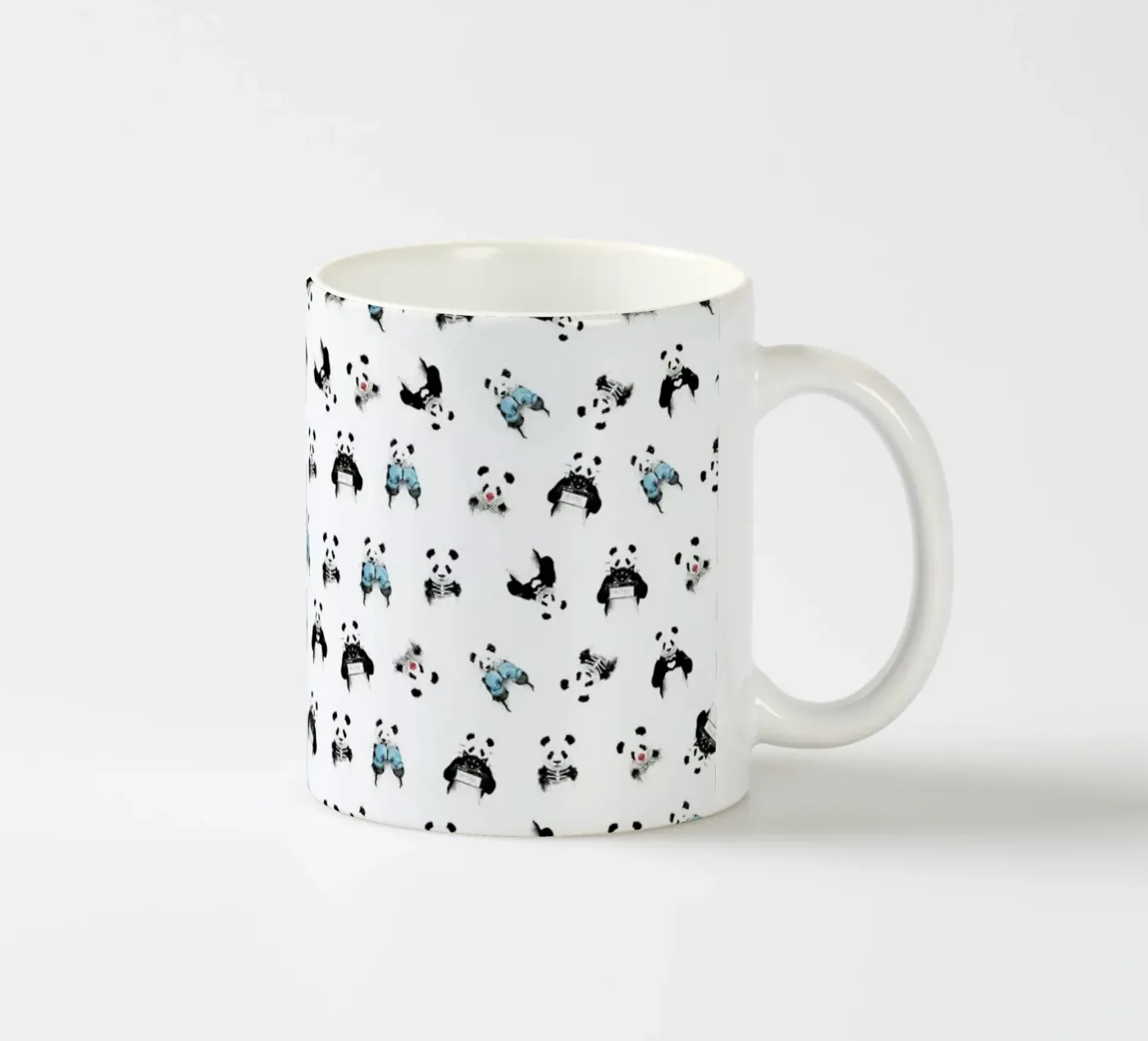 Panda Pattern ceramic mug by Balazs Solti