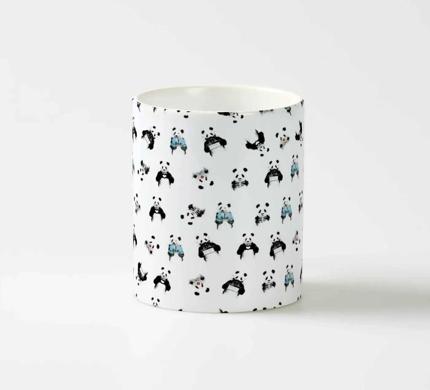 Panda Pattern ceramic mug by Balazs Solti