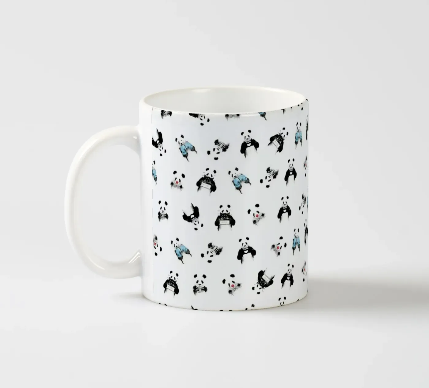 Panda Pattern ceramic mug by Balazs Solti