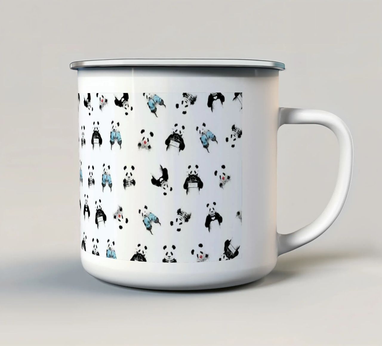 Panda Pattern tazza in smalto da Balazs Solti