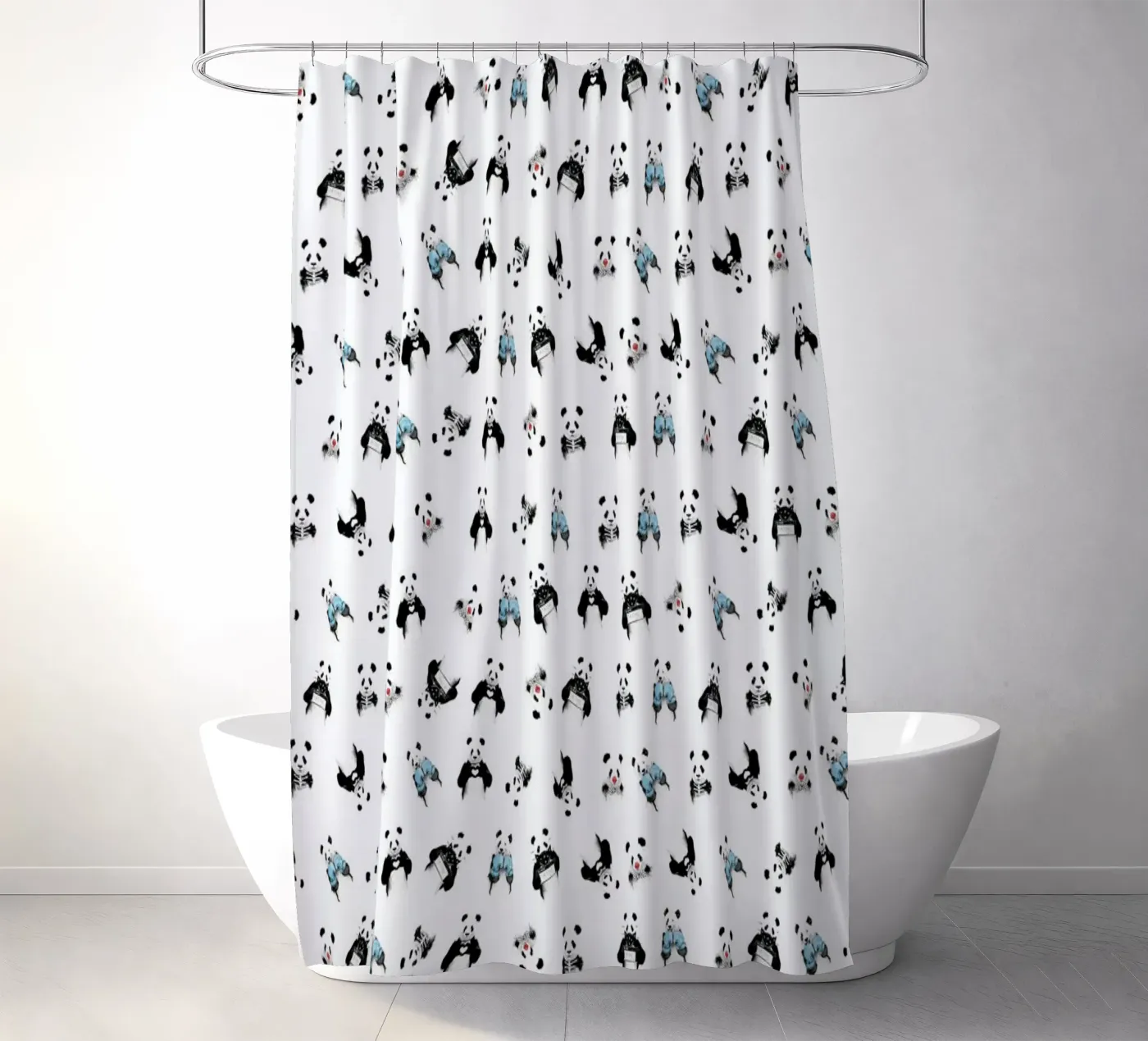 Panda Pattern tenda da doccia da Balazs Solti