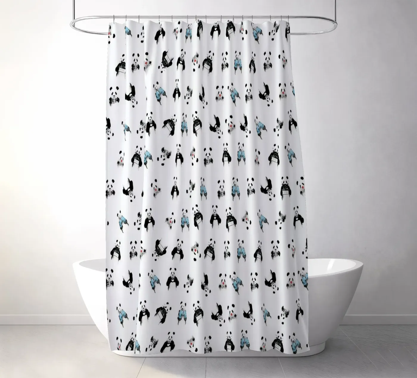 Panda Pattern Duschvorhang von Balazs Solti