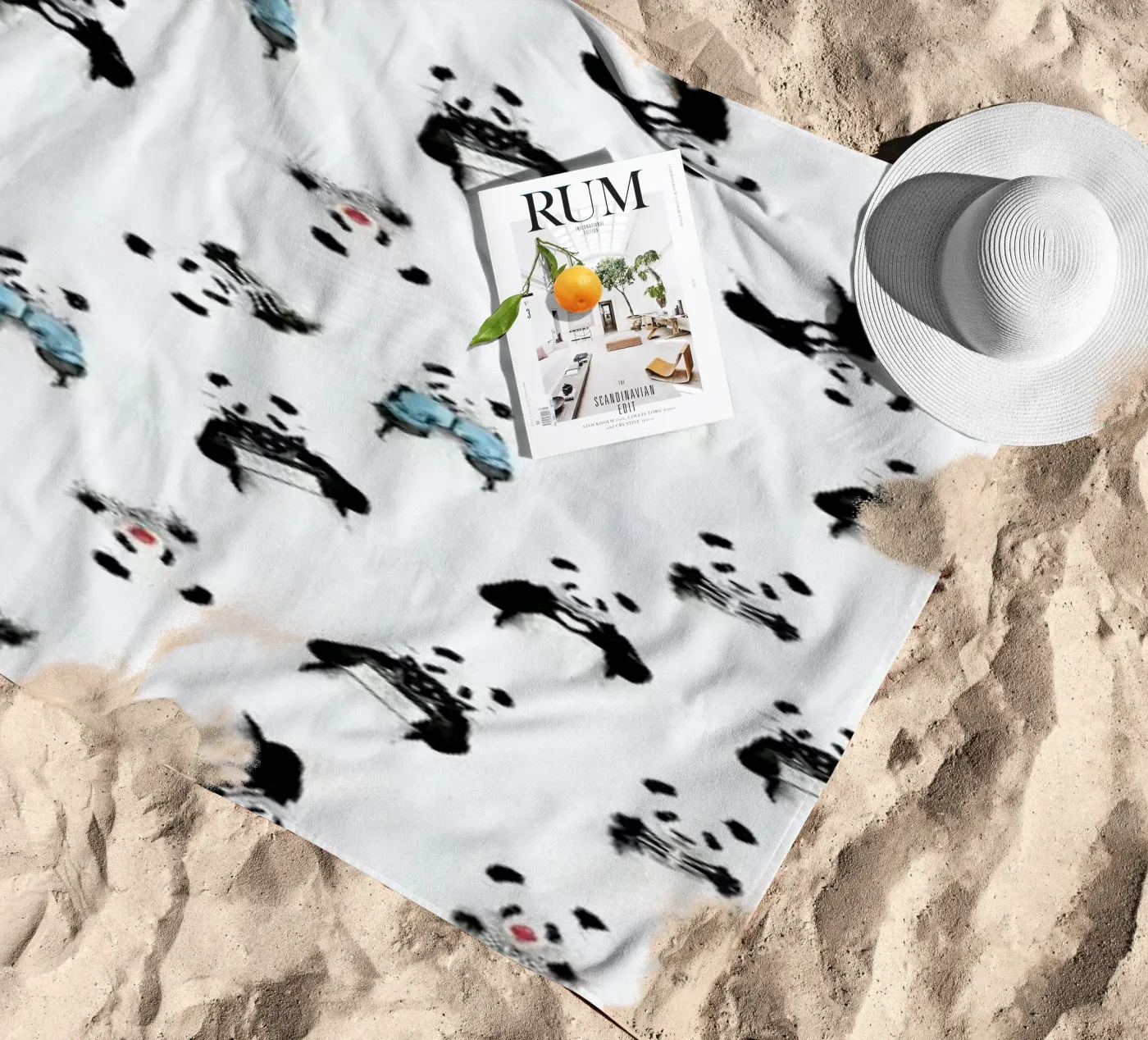 Panda Pattern beach towel by Balazs Solti