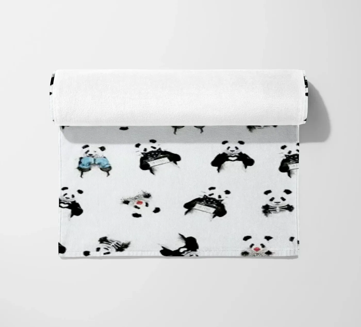 Panda Pattern beach towel by Balazs Solti
