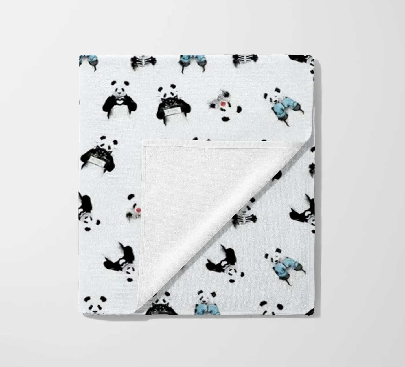 Panda Pattern beach towel by Balazs Solti